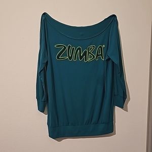 Zumba off shoulder top in teal